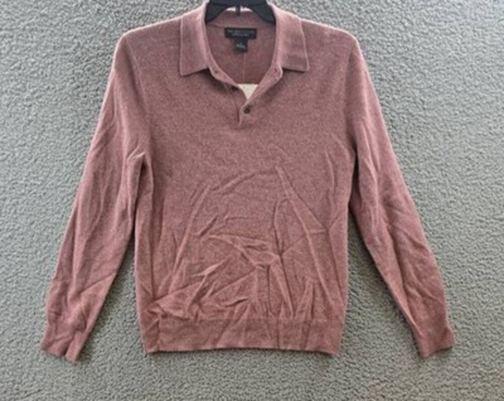 The Men's Store at Bloomingdale's Cashmere Three Button Polo Sweater S Wild Rose